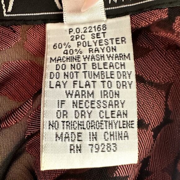 Alex Evenings Tie Front Blouse S Velvet Burnout Floral Whimsigoth Romantic Goth - Picture 9 of 9